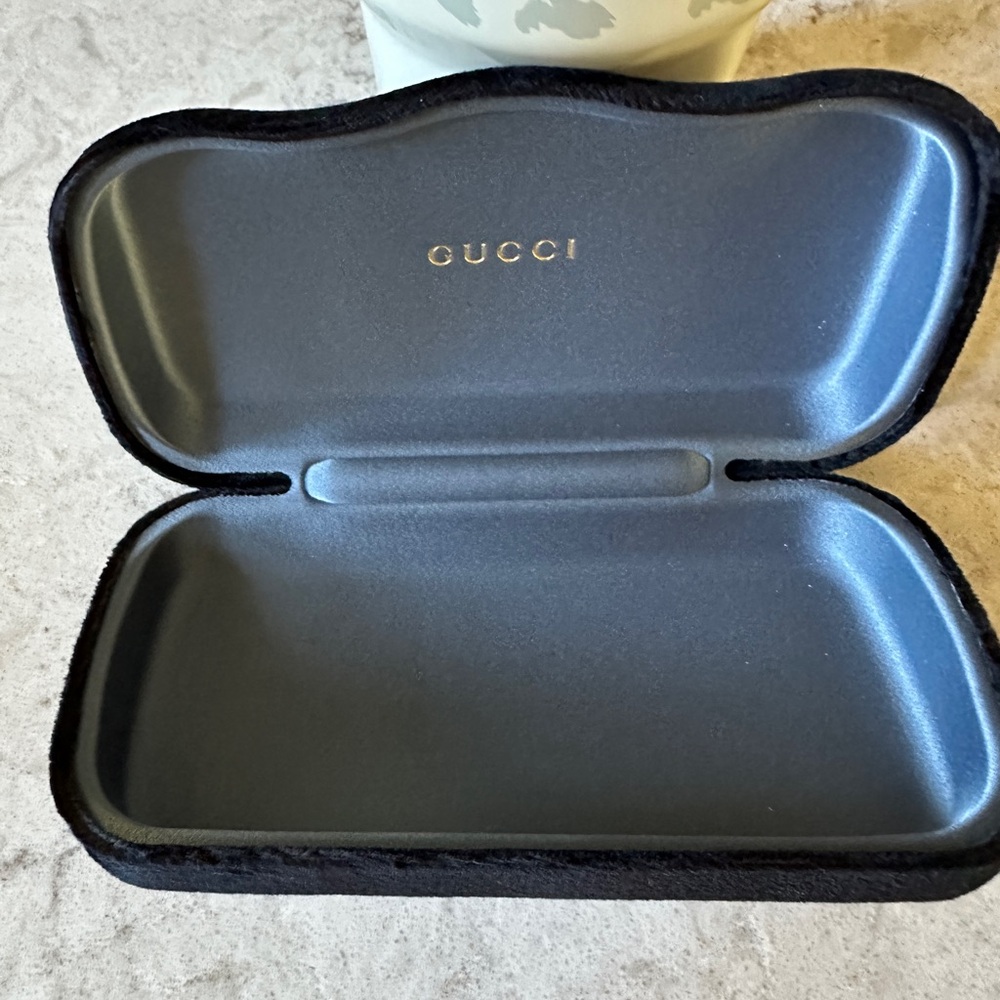 Gucci Black and Gray Eyeglasses Case